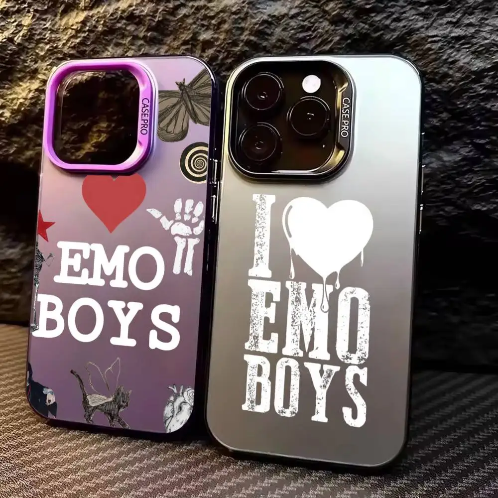 

I Love Emo B-Boys Icon Phone Case For iPhone17,16,15,14,13,12,11 Plus,Pro Max Colored Silver Plated Inside Cover