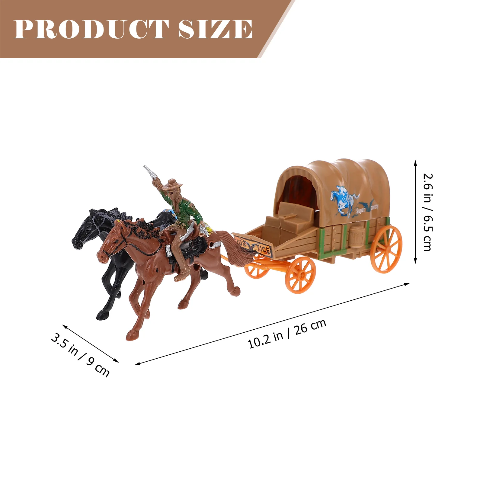 2 Sets Cowboy Model Toy Home Table Decors Countertop Carriage Worlds Smallest Toys Simulation Adornment Western Statue