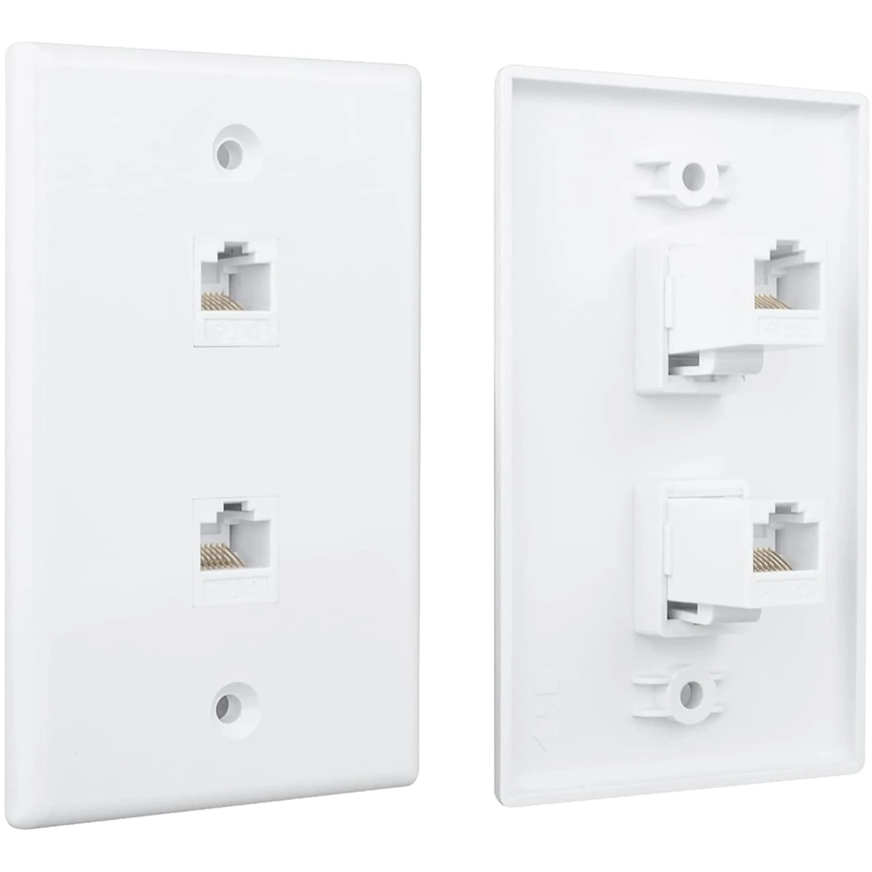 

ABFY-4 Pack 2-портовая настенная панель Ethernet, настенная розетка Cat6 «мама-мама» RJ45 Keystone, линейная муфта, настенная розетка, белая