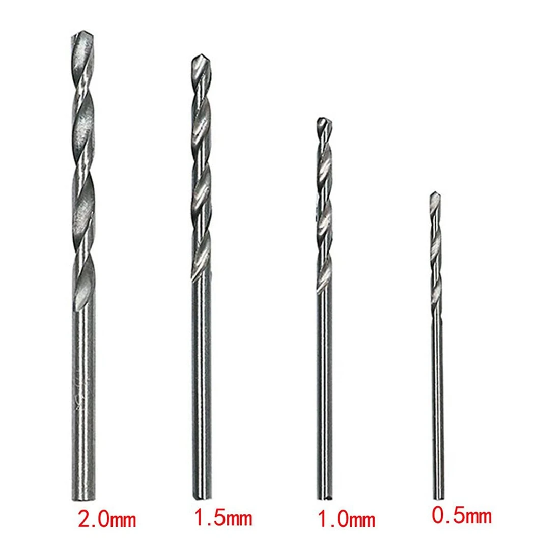 Brocas de broca de titânio torção, brocas métricas cobalto, conjuntos de aço inoxidável, pequeno, 0,5mm-2,0mm, 40pcs