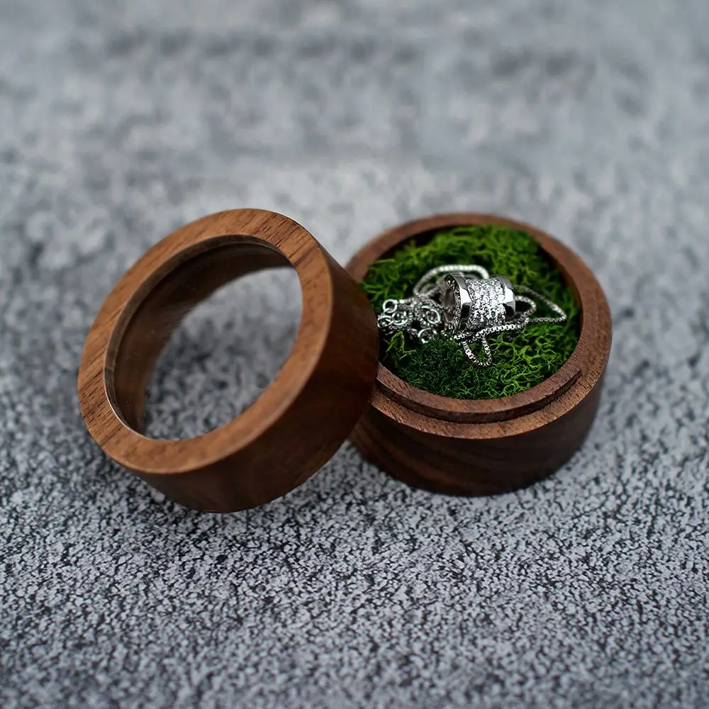 Slots Round Earrings Organizer Gift Case Wedding Jewelry Box Ring Bearer Box Storage Box Ring Box Presentation Box