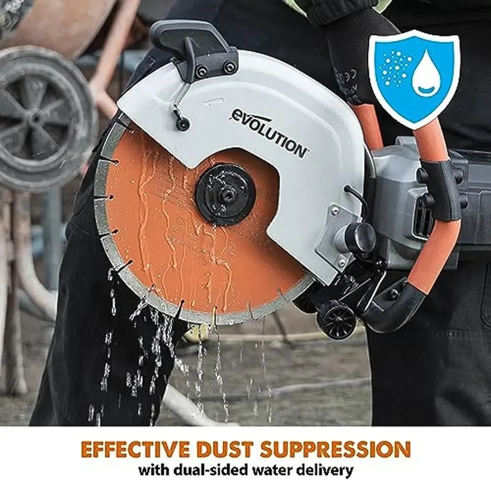 Electric Concrete Saw 12 Inch Diamond Blade Water Fed Dust Suppression Angle Grinder Cut Off Masonry No Gas 4.5