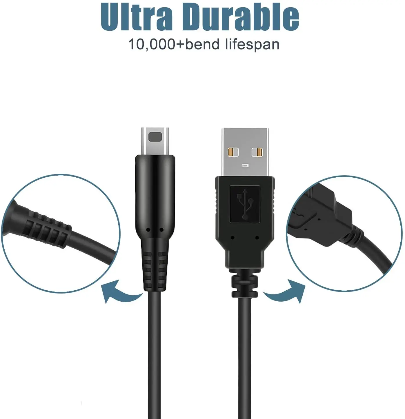 200 stks/partij 1.2m USB Charger Kabel voor Nintendo 2DS NDSI 3DS 3DSXL NIEUWE 3DS NIEUWE 3DSXL Kabel wijn Koord