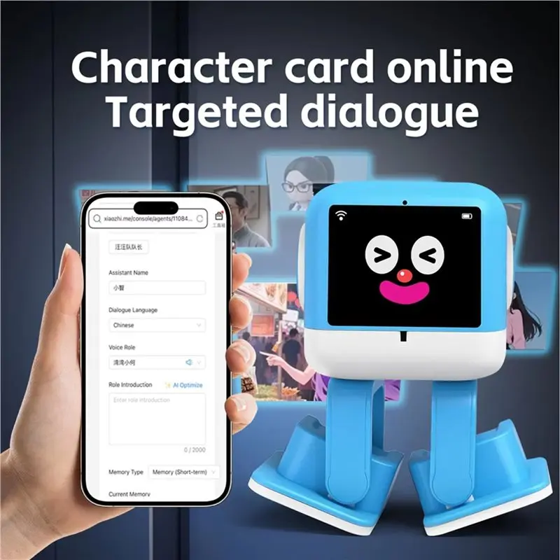 B05C-Intelligent Voice Interactive Dance Smart AI Robot Wifi Deepseek For Children Speech Recognition Blue