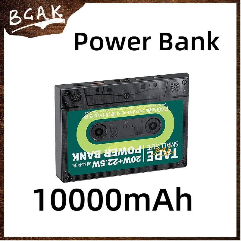 New Style BCAK 10000mAh mobile power supply 22.5w portable creative digital display large capacity fast charging flash charging