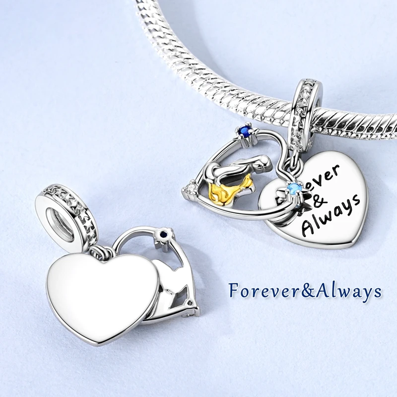 

Подвески для девочек в виде собаки, бусины из стерлингового серебра 925 пробы, подходят для оригинального браслета 925, подарок для женщин, ювелирные изделия, модный кулон «сделай сам»