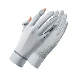 Women Sunscreen Ice Silk Gloves Summer Sun Protection Gloves Fashion Cycling Driving Running Mittens Thin Anti-UV Gloves