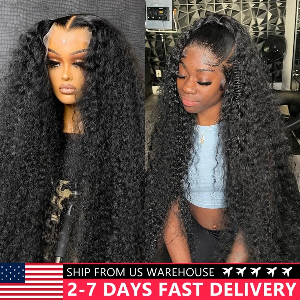 Deep Wave 13x4 HD Lace Frontal Human Hair Wig On Sale 28 30 32 Inch Brazilian Remy 180% Density Curly 13x6 Wigs for Black Women