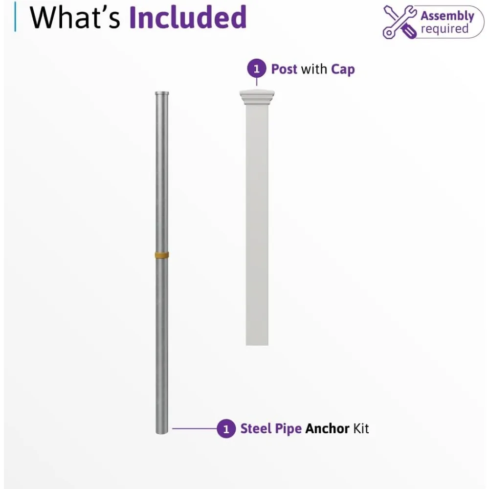 عمود تشطيب السياج بطول 3 أقدام، سهل التركيب بدون حفر سياج أبيض للفناء الخلفي أو الفناء، ألواح سياج خارجية #4