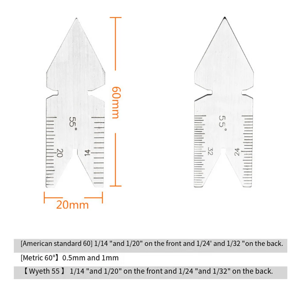 For Accurate Measurements Accurate Measuring Tools Accurate Thread Pitch Measurement Metric Gauge Approx. 60*20mm Compact Size