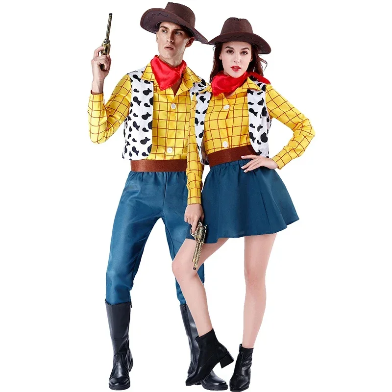 Halloween Carnival Party Toy Cosplay Story Adult Sheriff Woody Costume Stage Performance Cowboy Fancy Dress