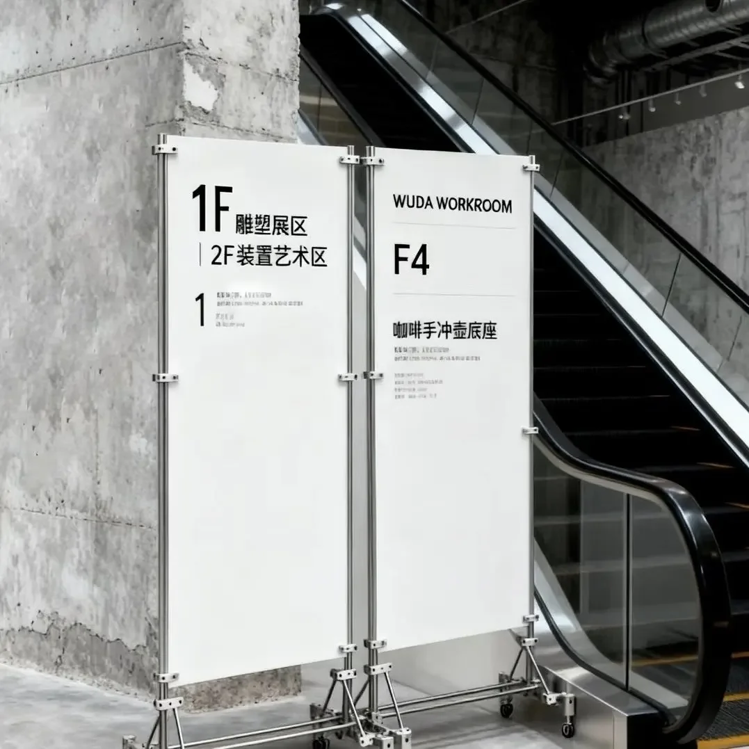 Optical axis display stand vertical floor mobile out-of-home advertising sign promotional guide sign