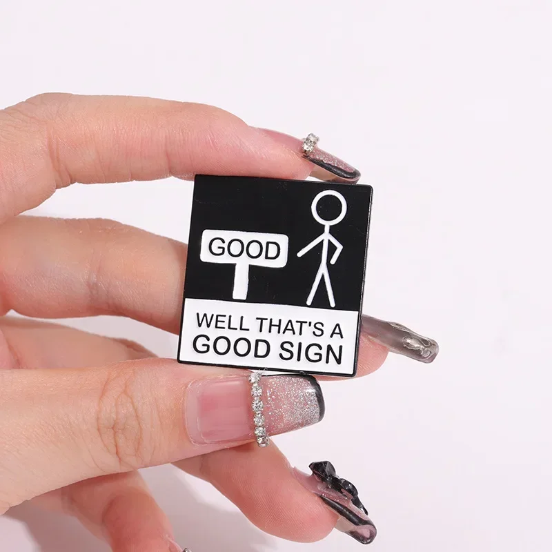 Good Sign Funny Sarcasm Quotes Enamel Pin Please Use It Brain Pointless Loser Brooch Backpack Hat Lapel Alloy Badge Jewelry Gift