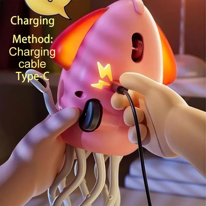 Dacing Squid Octopus Pets with Light Music Funny Induction Lying Flat Octopus Dancer Interactive Development Time Xmas Gifts ﻿