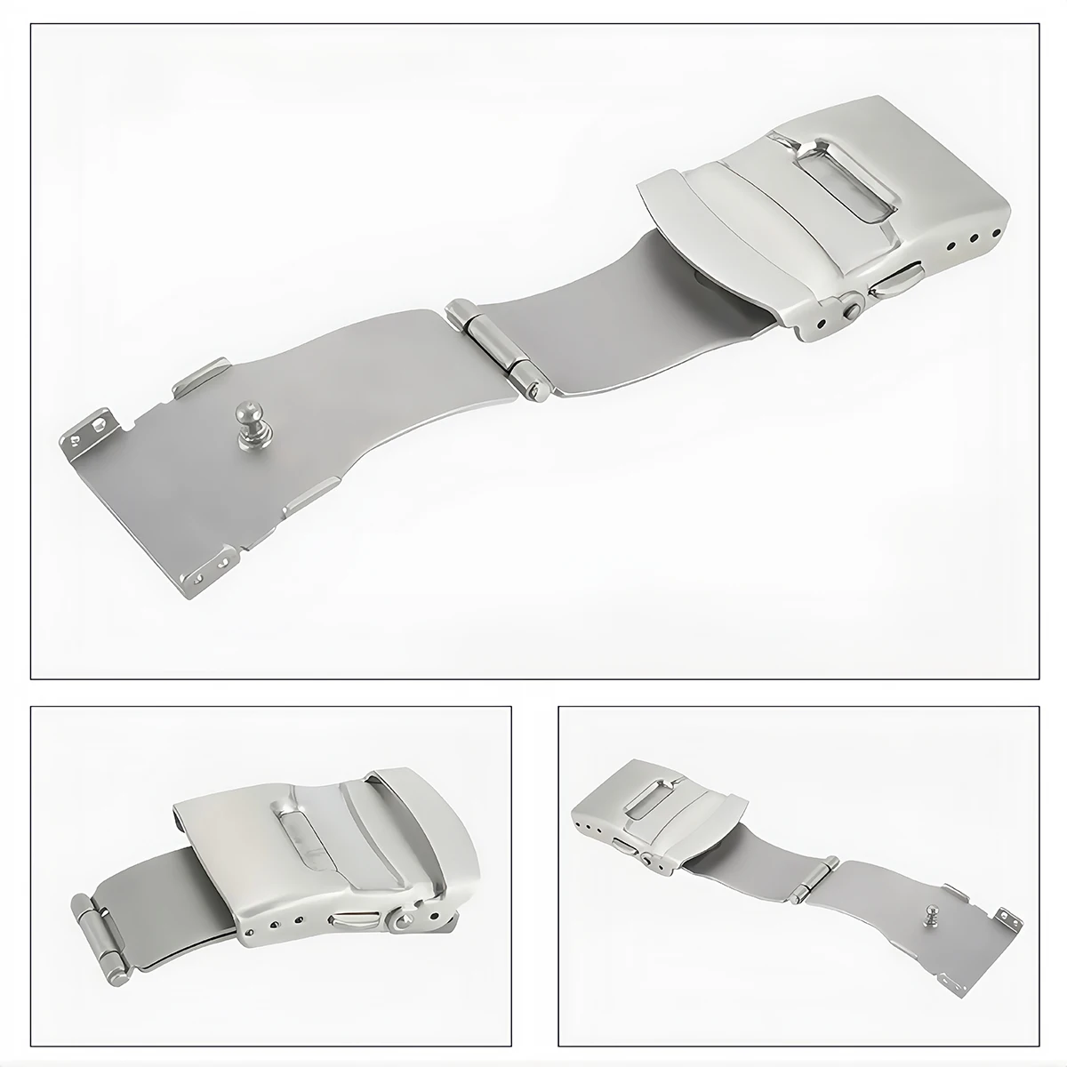 Edelstahl-Uhrenarmband-Verschluss Klappverschluss Doppel-Druckknopf 12/14/16/18/20/22/24mm Uhrenarmband-Ersatzzubehör – Detail 7