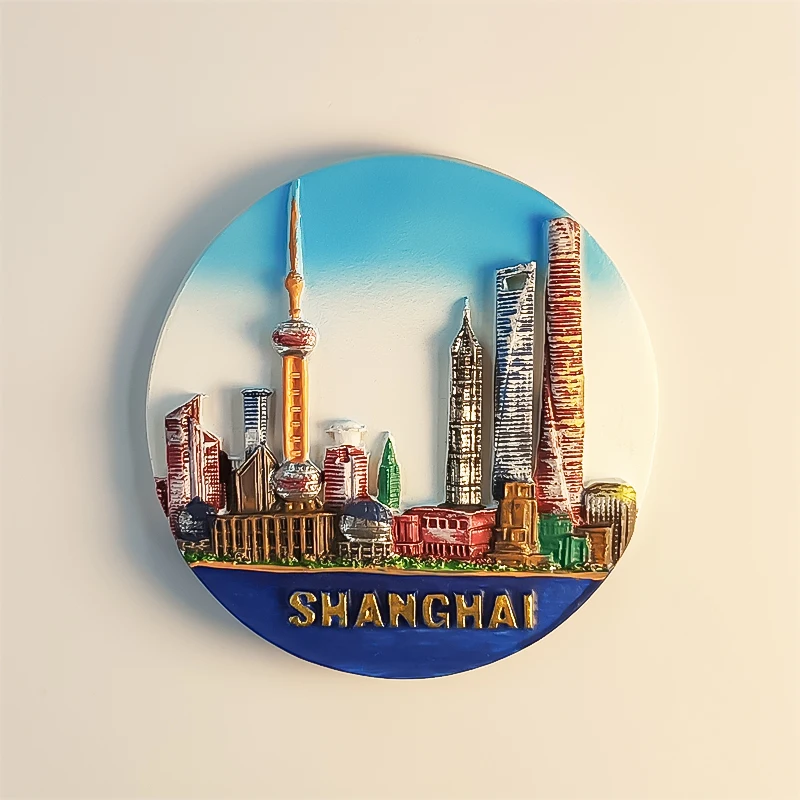 china，Shanghai，Pudong，3D Stereoscopic，Tourism souvenirs，Resin painting，Decoration home，Refrigerator magnets