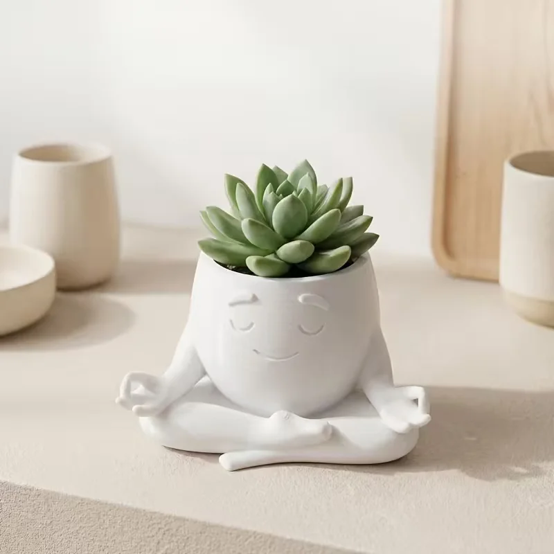 1PCS3D Printed Smiling Face Meditation Storage Accessory Suitable for Living Room Decoration and Office Decora Jewelry Storage