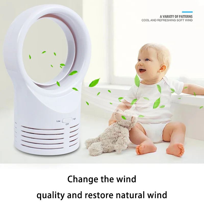 

Большой безлопастной вентилятор, студенческий маленький вентилятор, креативный спальный электрический охлаждающий супер тихий настольный офисный мини-электрический вентилятор