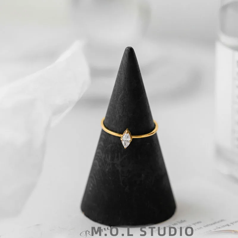 Super thin marquise eye stone rings stainless steel rings for women minimalist dainty elegant stainless steel jewelry