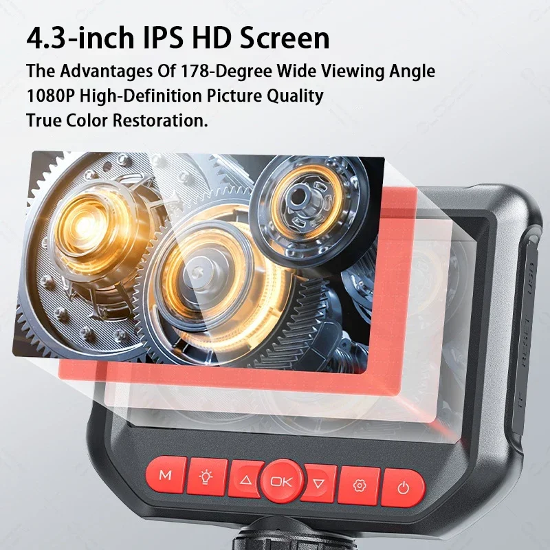 1080P 360 Car Piping Rotary Automotive Boroscope Video Piping Endoscope Ingoscope With Articulation Camera Inspection Device - view 3
