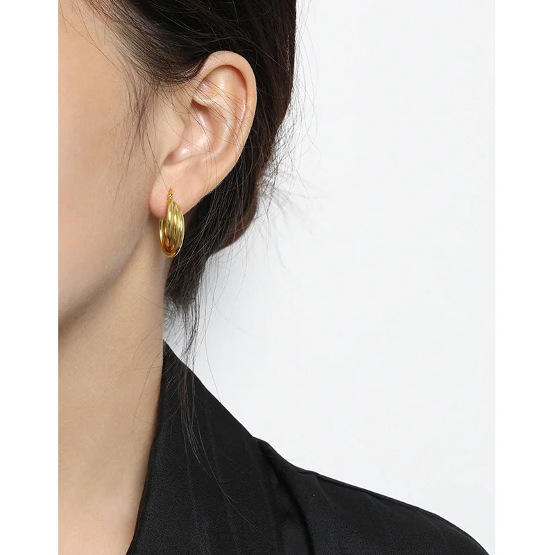 Original S925 sterling silver three-ring circle line earrings for women luxury fashion banquet jewelry