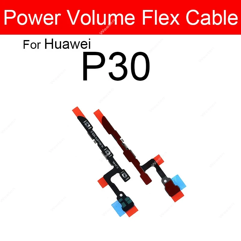 Side Volume Power Button Flex Cable For Huawei P10 P20 P30 P40 Lite P20 30 40 50 Pro P10Plus P40lite E 5g Flex Ribbon Key Parts