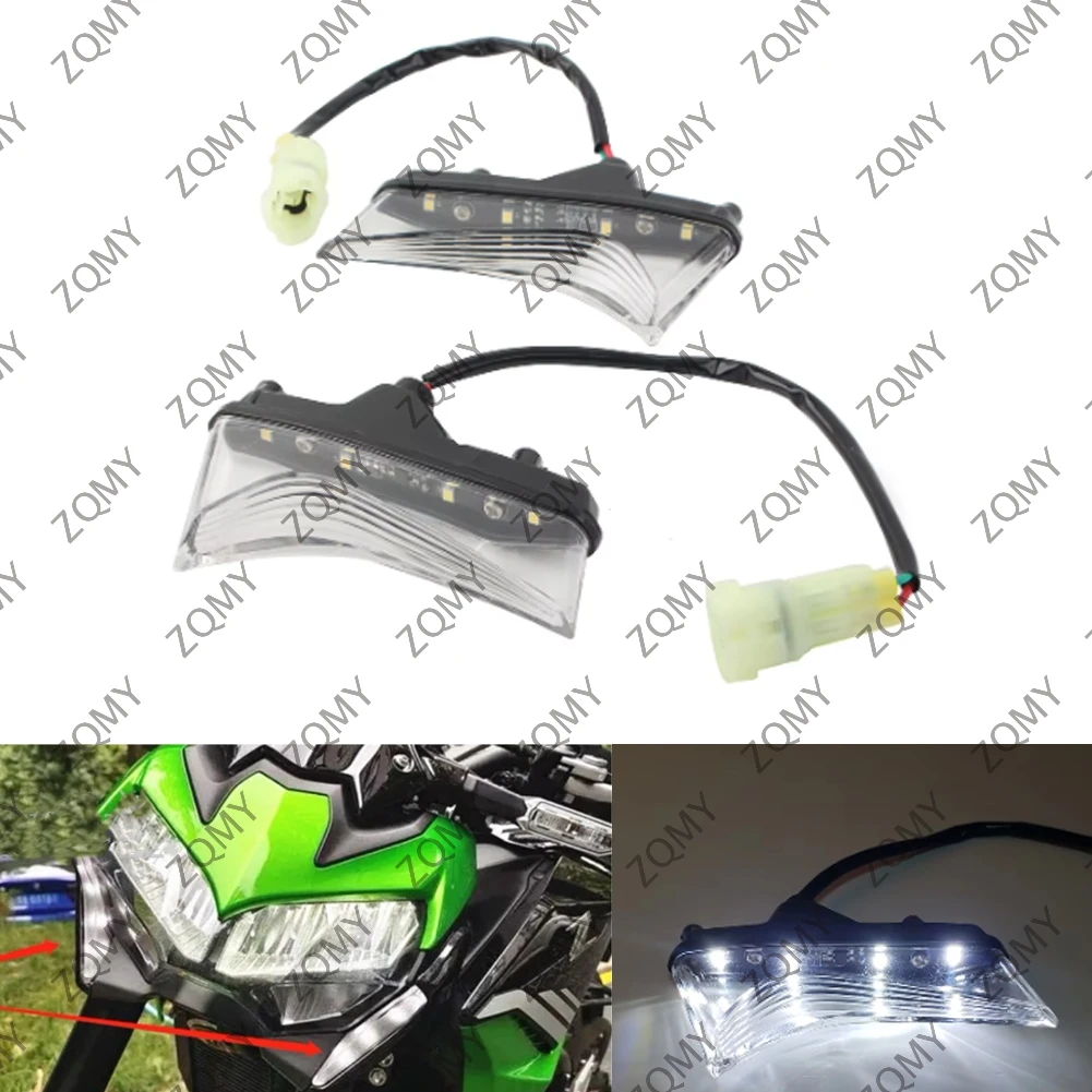 

1Pair Motorcycle LED Front Daytime Running Lights Headlight For KAWASAKI Z900 2020 2021 2022