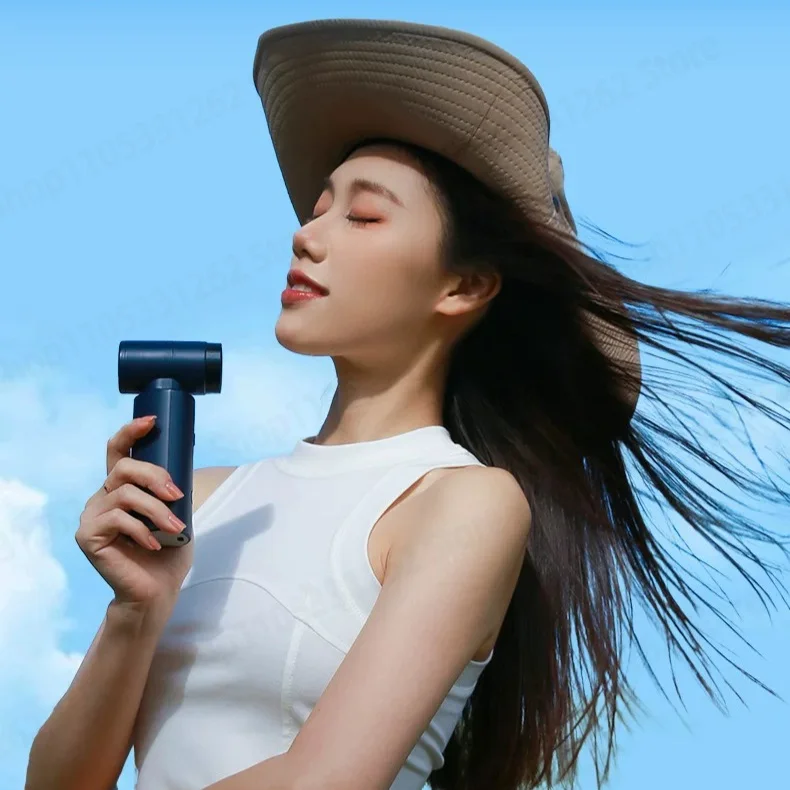 New Outdoor Handheld Cordless High-Speed Turbine Blower, Mini Fan with Stepless Speed Control, Rechargeable