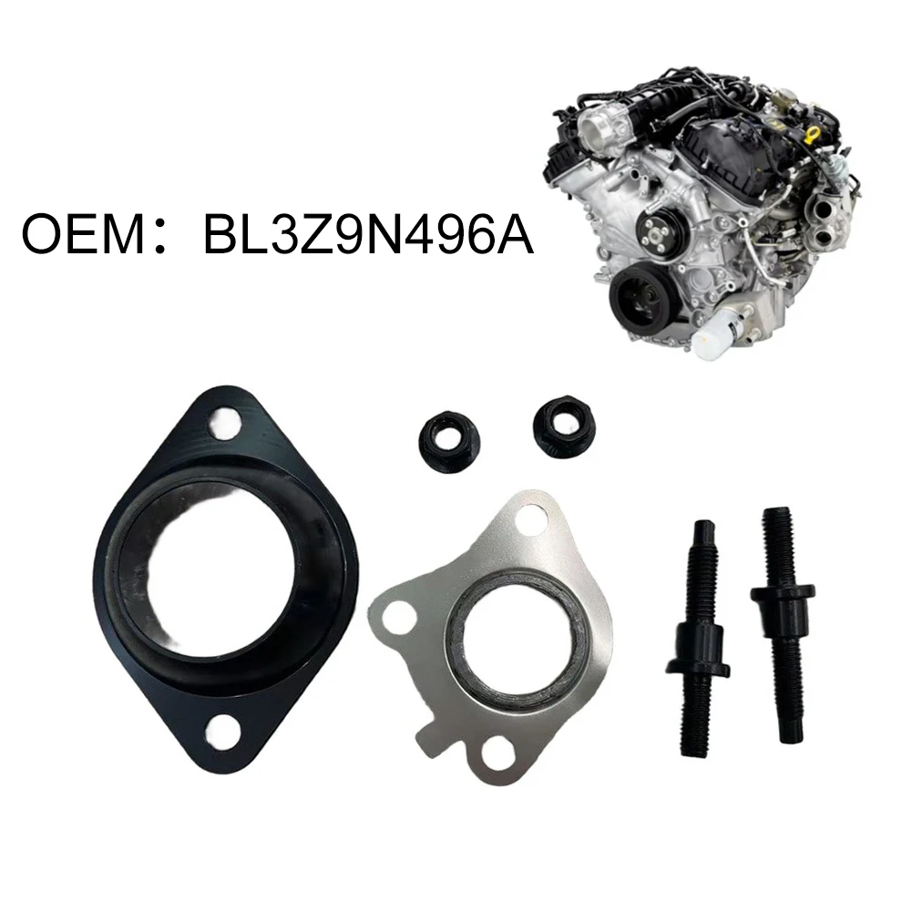 Flange Hardware Set Pipe Adapter Seal For Exhaust Leak Fix Black Engine Gasket For Ford Heat Resistant Material