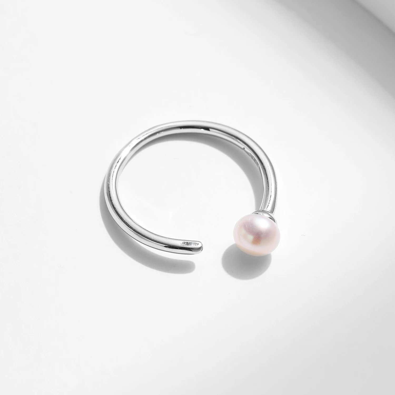 MODIAN-Anillo de Plata de Ley 925 con perlas naturales para mujer, sortija de dedo con perlas naturales elegantes, 6-9 tamaño ajustable, joyería fina Simple clásica, regalos