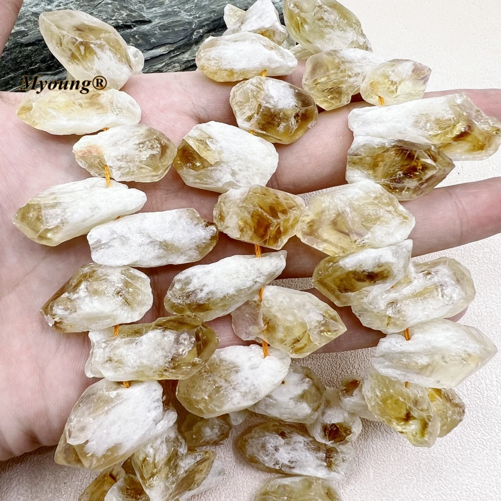 

Full Strand 15.5Inchs Rough Natural Citrines Crystal Quartz Point Beads For DIY Jewelry Making MY230683