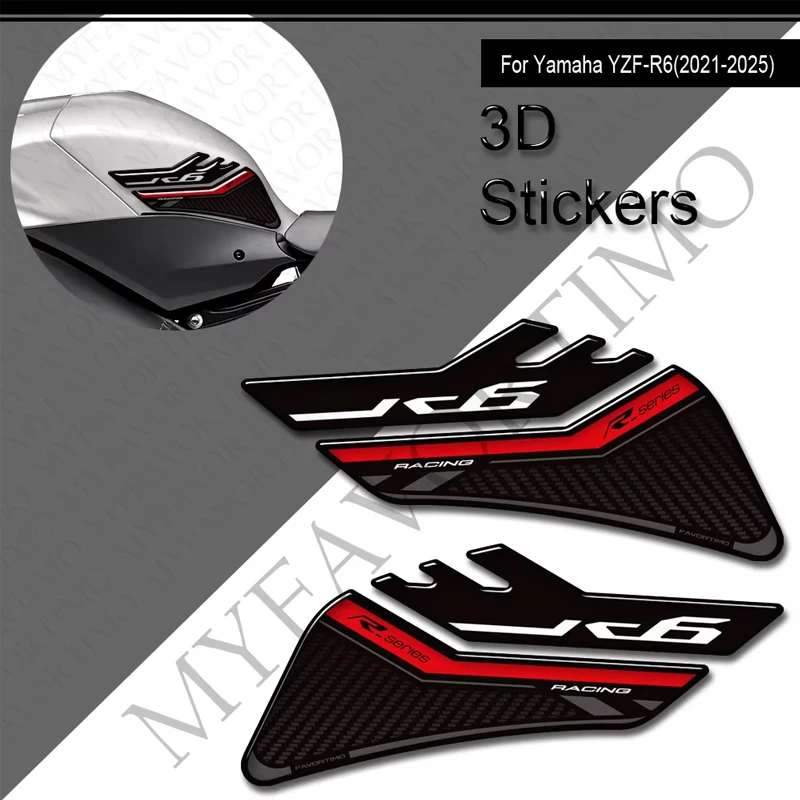 

2017-2025 New Motorcycle Tank Pad TankPad Cap Grips Gas Fuel Kit Knee Stickers Decals Protection For Yamaha YZF-R6 YZFR6 YZF R6