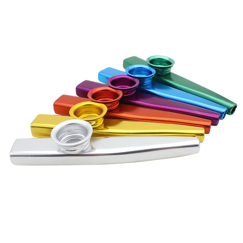 6-teiliges Kazoo-Musikinstrument aus Metall für Kinder, Flöte aus Aluminiumlegierung, Kazoos-Begleitung