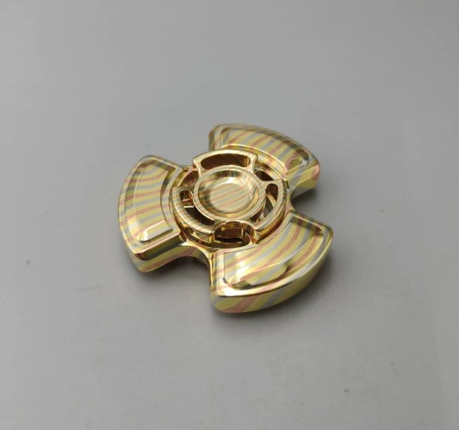 Used EDC QEDC Source XL mokume spinner fidget decompression toy