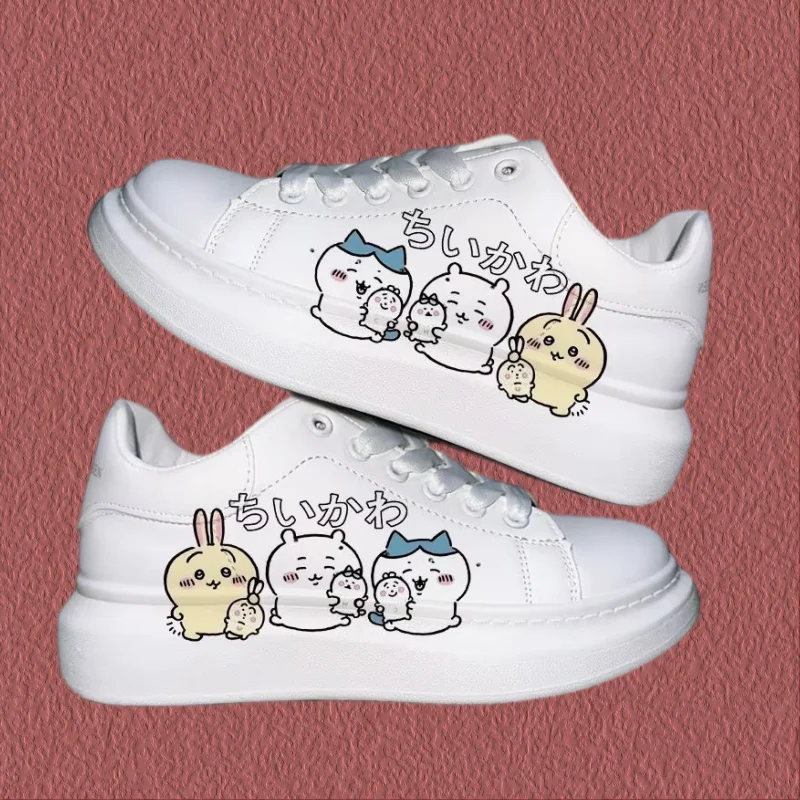 Genuine Licensed by Chiikawa - Chiikawa Cute White Skate Shoes, Casual Versatile Anime Sneakers for Girls Students