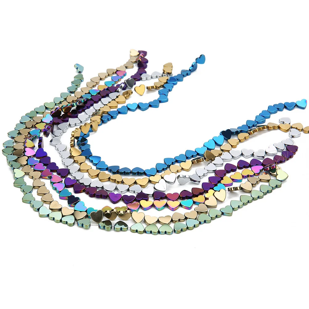 50 Stuks Plated Gekleurde Stenen Kralen Holle Hartvorm 8mm Hematiet voor DIY Sieraden Maken Kralen Armband Ketting Accessoires