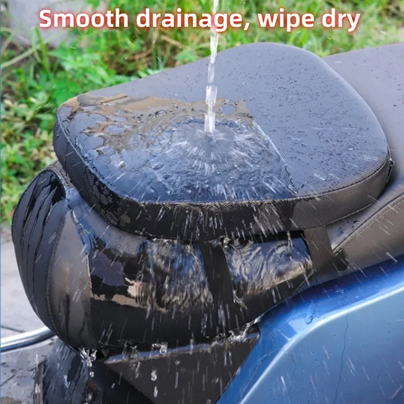 Waterproof Electric Vehicle Seat Cushion Heightened Shock Absorption Motorcycle Seat Cushion Sun Protection Riding Comfort