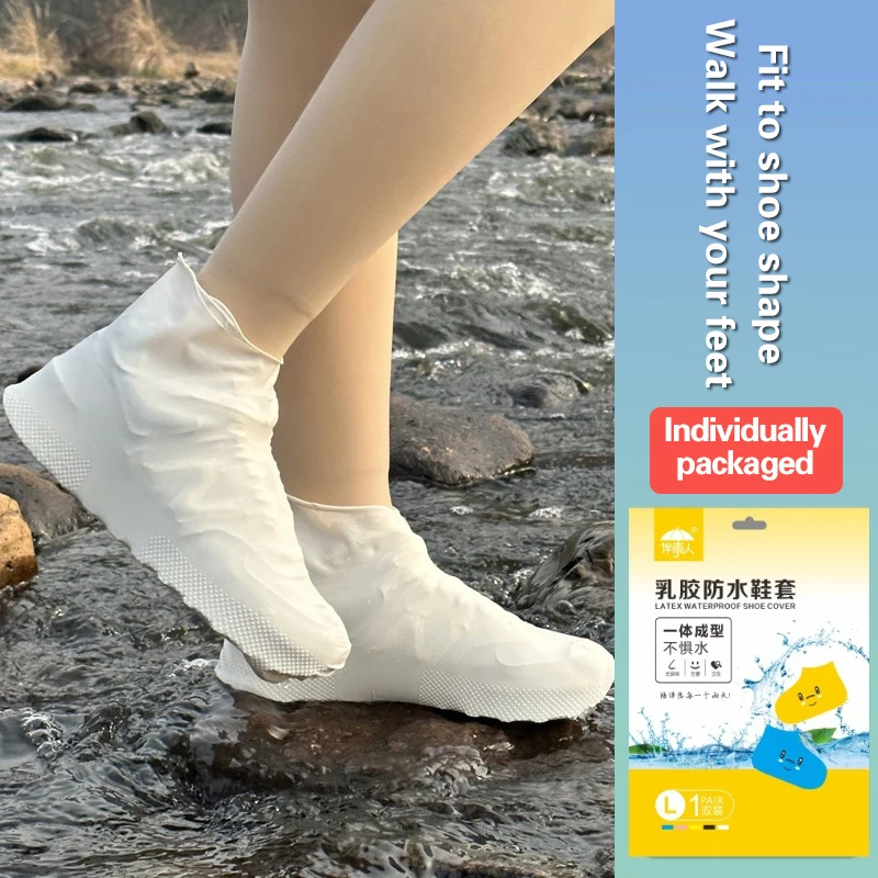 New Waterproof Shoe Cover Silicone Anti-Slip Rain Boots Unisex Sneakers Protector For Outdoor Rainy Day Reusable Rain Shoe Cover