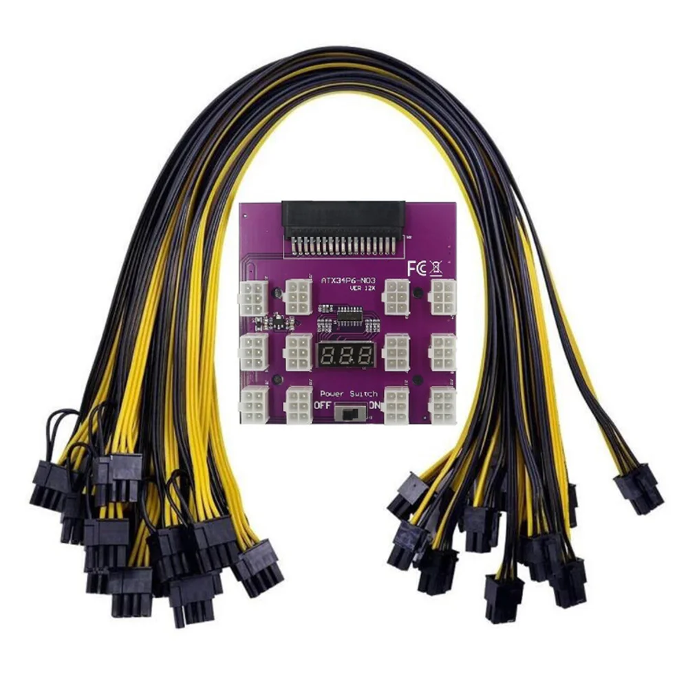 Server Power Supply Breakout Board PCI-E 12x6Pin Adapter Converter