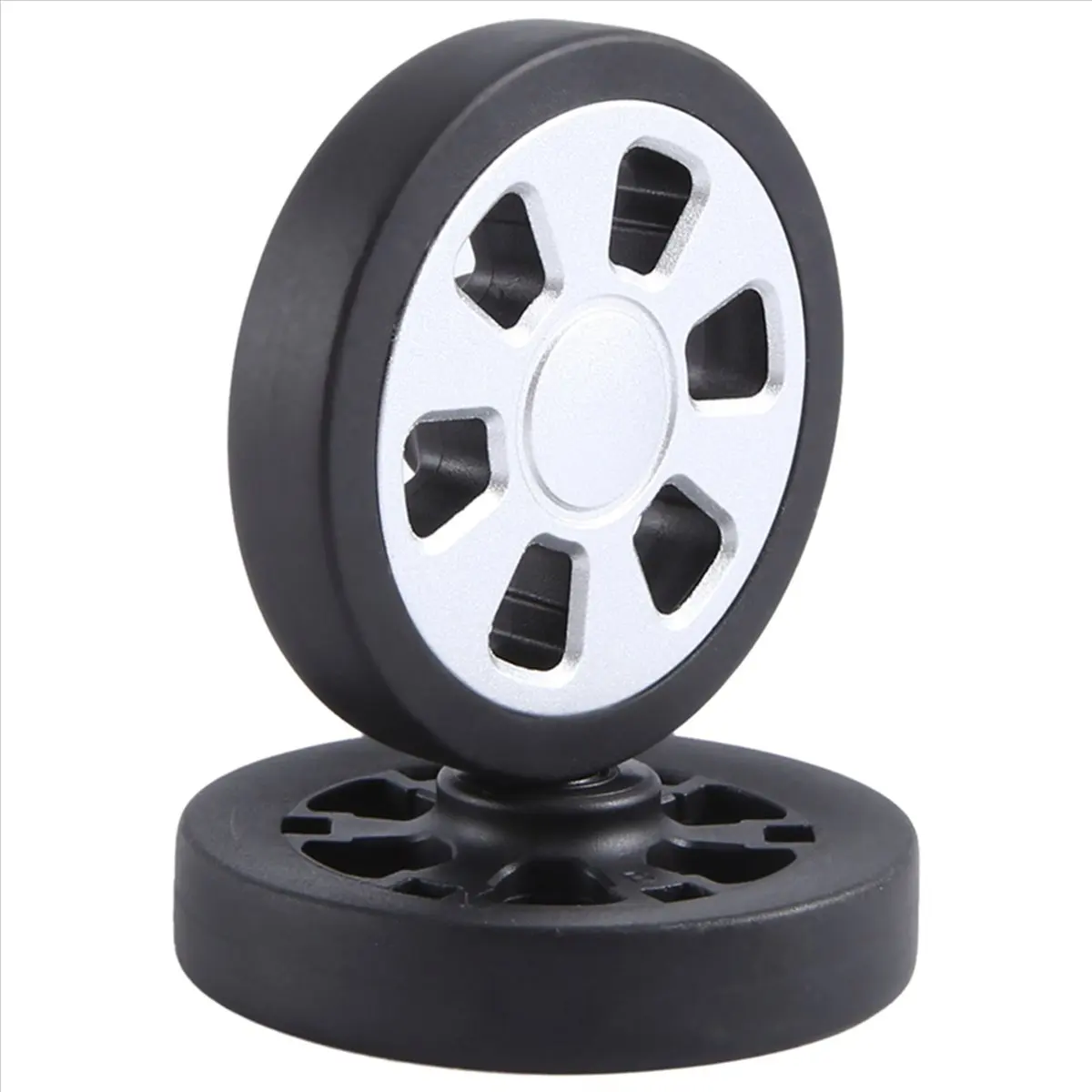 ABQR 60X13mm مجموعة من 2 عجلات بديلة لحقيبة الأمتعة، مجموعات إصلاح محامل عجلات دوارة من البولي يوريثان