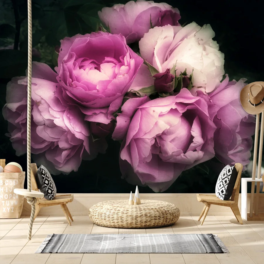 Custom Peel and Stick Accept Rose TV Background Wall Design Papers Home Decor Flower Modern Wallpapers for Living Room Bed Mural