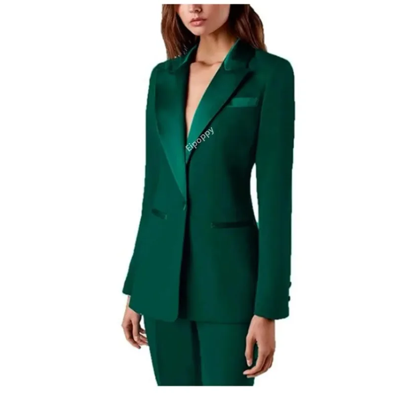 2024 Women's Suit Set 2 Piece Solid Blazer Pants Formal Pantsuit For Office Lady Elegant Casual Trousers Slim Fit Female Jacket