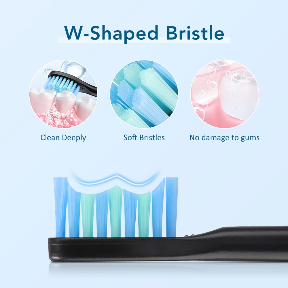 Cepillo de dientes eléctrico recargable para adultos, 6 modos de limpieza profunda, 15000 VPM, vibración sónica, 4 cabezales, blanqueamiento dental