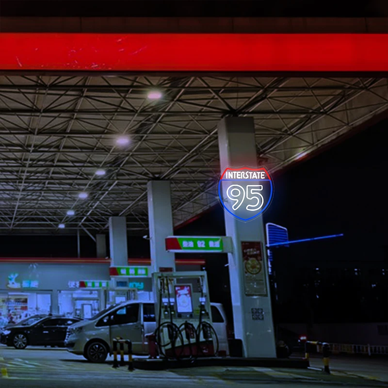 Neonowy Znak LED do Dekoracji Ściany, Świecący Znak Drogowy dla Fanów Samochodów, Jaskini Mężczyzny, Biura, Baru, Nowoczesna Dekoracja Pokoju