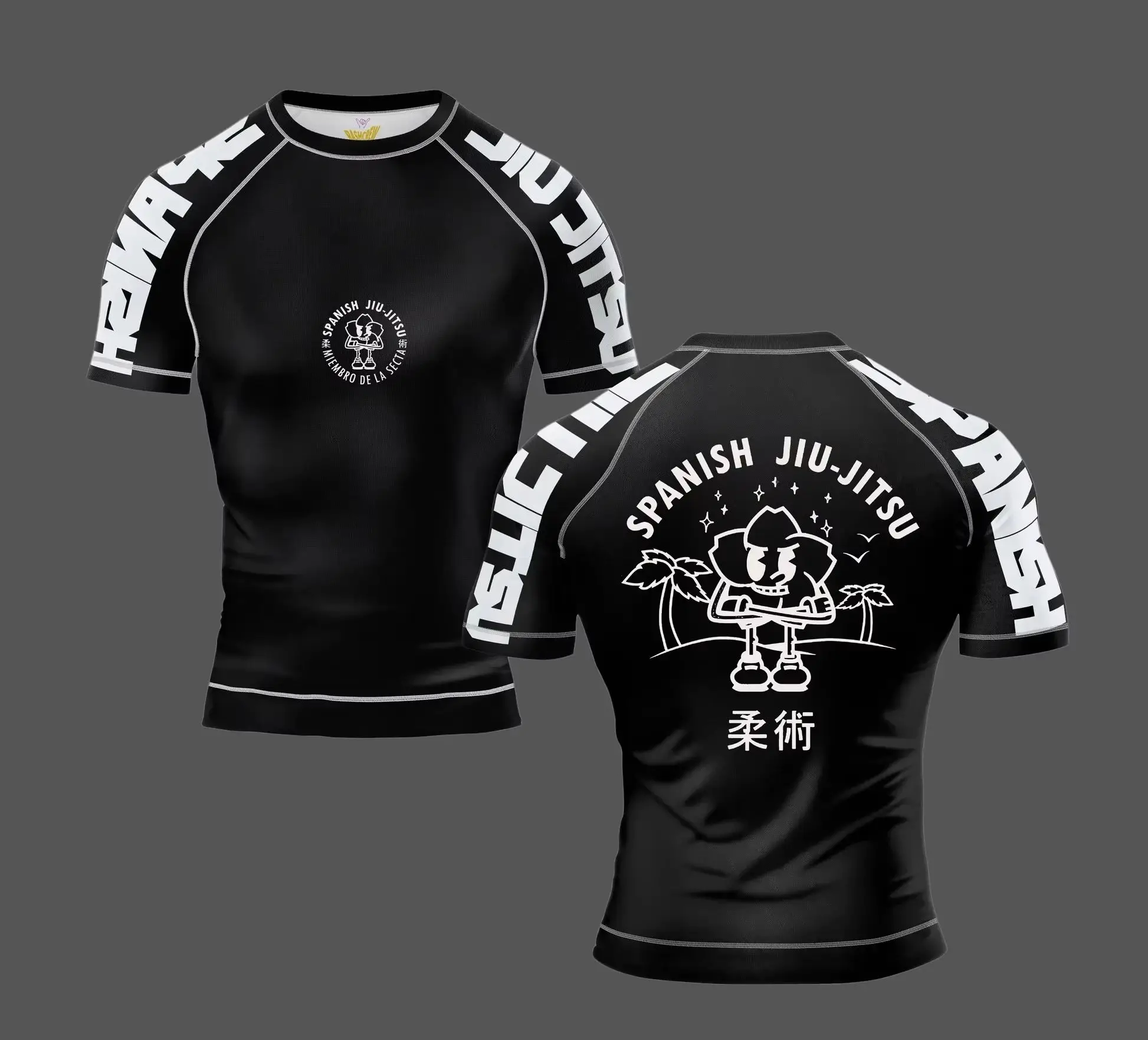 2026 Men's Short Sleeve Compression Training Quick Drying Martial Arts Training Pattern Printed Sports T-shirt for Children
