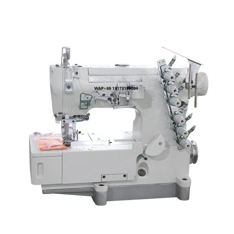 ROSEW GC500-04DB 6 Thread Flat-bed Interlock Sewing Machine Clutch Motor 400W Electronic New Garment Factory Use