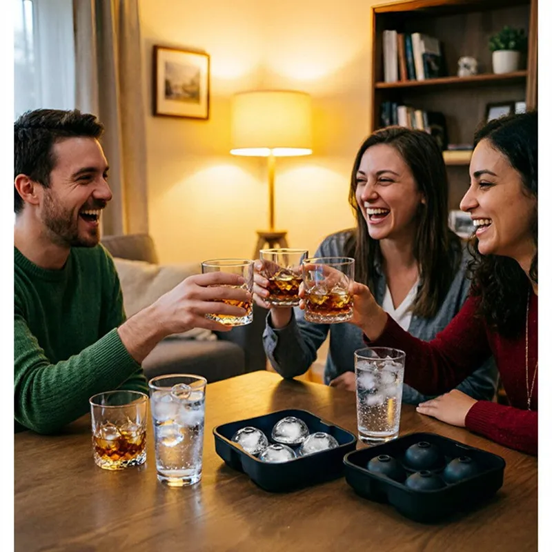 Round square Football Ice Cube Mold Silicone Football Ice Tray for Whiskey Cocktails,Large Slow Melting Ice Mold for Freezer - view 6