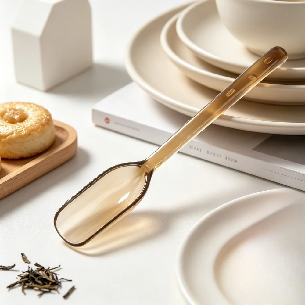 Thickened Plastic Teaspoon Simple Long Handle Small Teaspoon Kung Fu Teaware for Making Tea Gentlemen Tea Ceremony Accessories