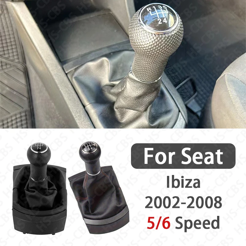 

5/6 Speed Car Gear Shift Knob With Leather Gear Stick Ball Head For Seat Ibiza 2002-2008 Auto Styling Accessories