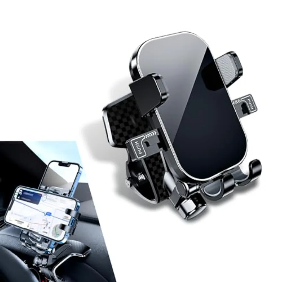 

Универсальный автомобильный держатель для телефона для приборной панели и центральной консоли: вращающийся на 360 градусов, нескользящий, бесшумный, неблокирующийся дизайн.